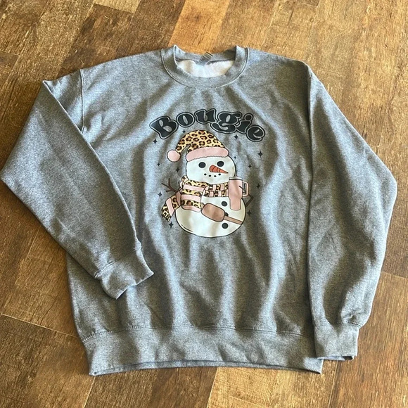 Bougie snowman winter Christmas Trendy sweatshirt - Picture 2 of 6